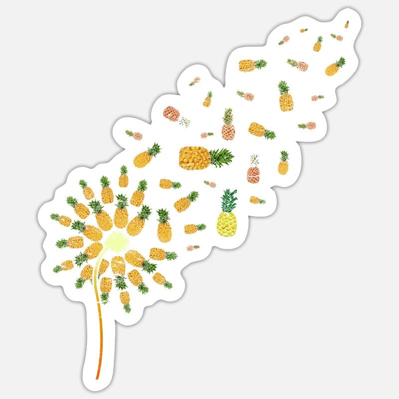 Ananas - Sticker taille S (10 x 10 cm) - blanc mat