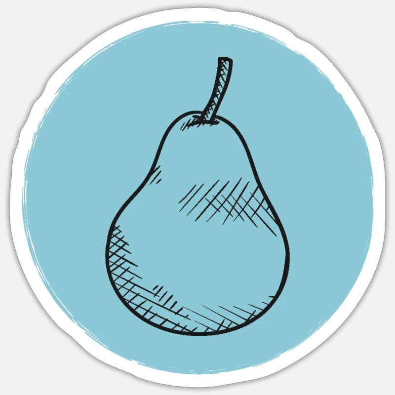 Birne - Sticker Größe S (10 x 10 cm) - Mattweiß
