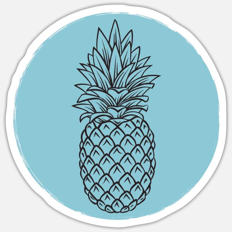 Ananas - Sticker taille S (10 x 10 cm) - blanc mat