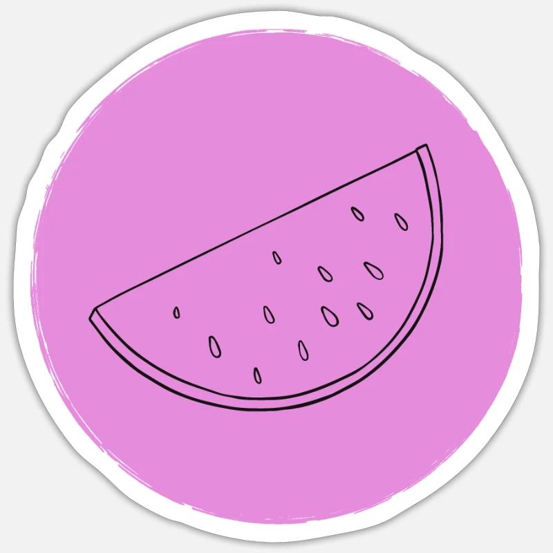 Wassermelone - Sticker Größe S (10 x 10 cm) - Mattweiß