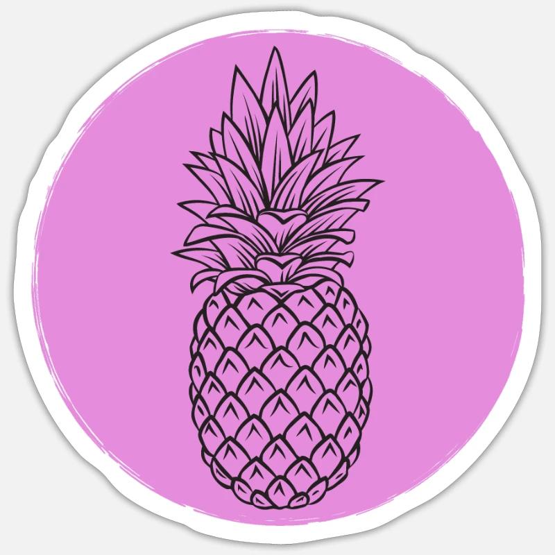 Ananas - Sticker taille S (10 x 10 cm) - blanc mat