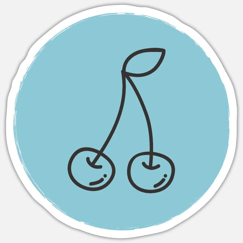 Kirsche - Sticker Größe S (10 x 10 cm) - Mattweiß