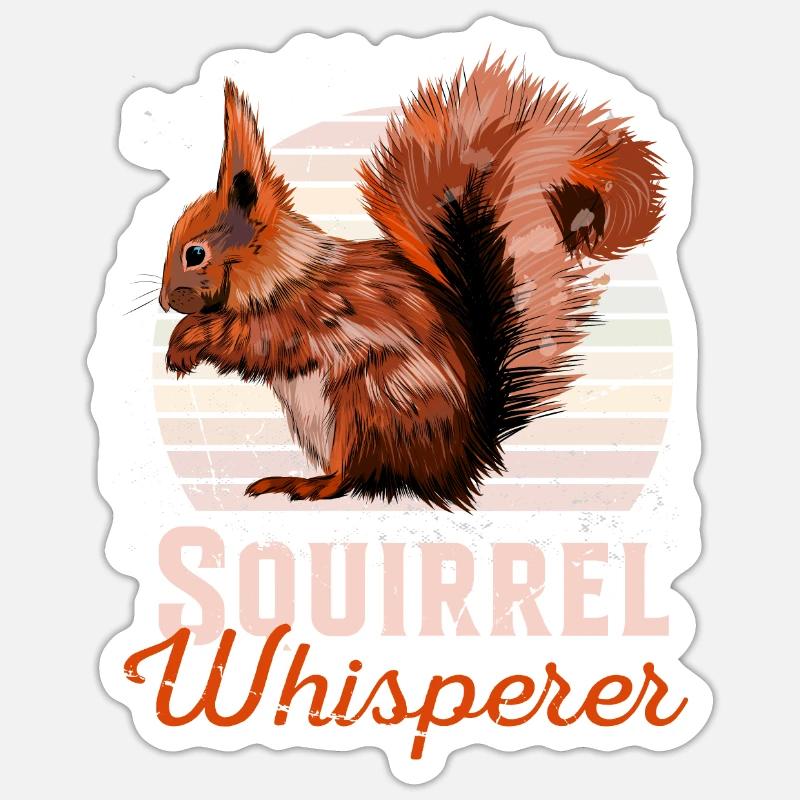 Squirrel Whisperer Écureuil gris Squirrel Écureuil - Sticker taille S (10 x 10 cm) - blanc mat