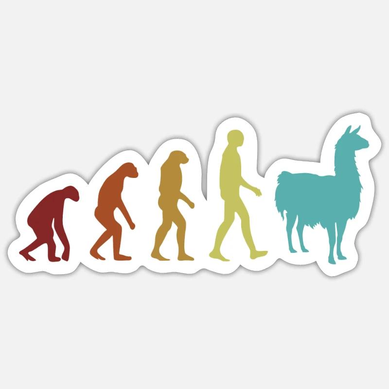 Alpaca Evolution Guanaco Llama Vicuna Breeder Sticker size S (10 x 10 cm)