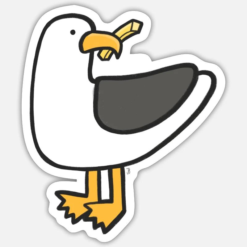 Gierige Möwe Sticker Größe S (10 x 10 cm)