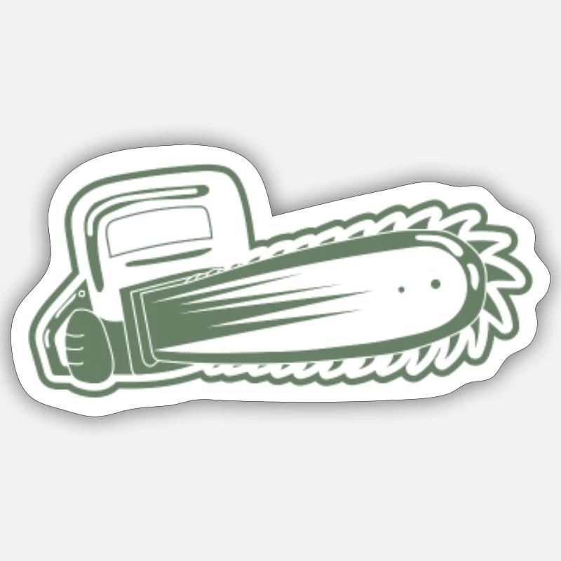 Chainsaw Chainsaw Pocket Design - Sticker size S (10 x 10 cm) - white matte