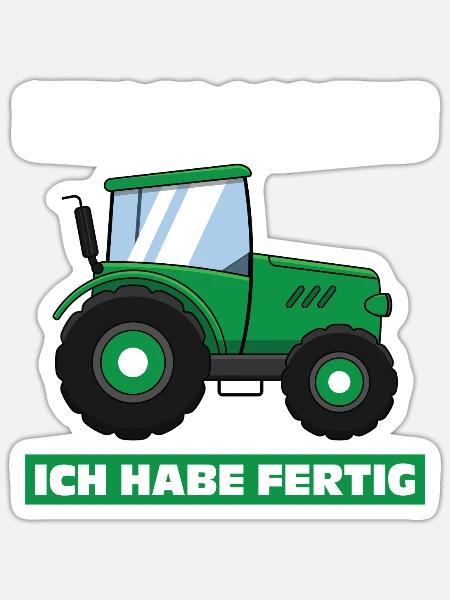 Kindergarten Traktor Kindergartenanfänger Geschenk - Sticker Größe S (10 x 10 cm) - Mattweiß