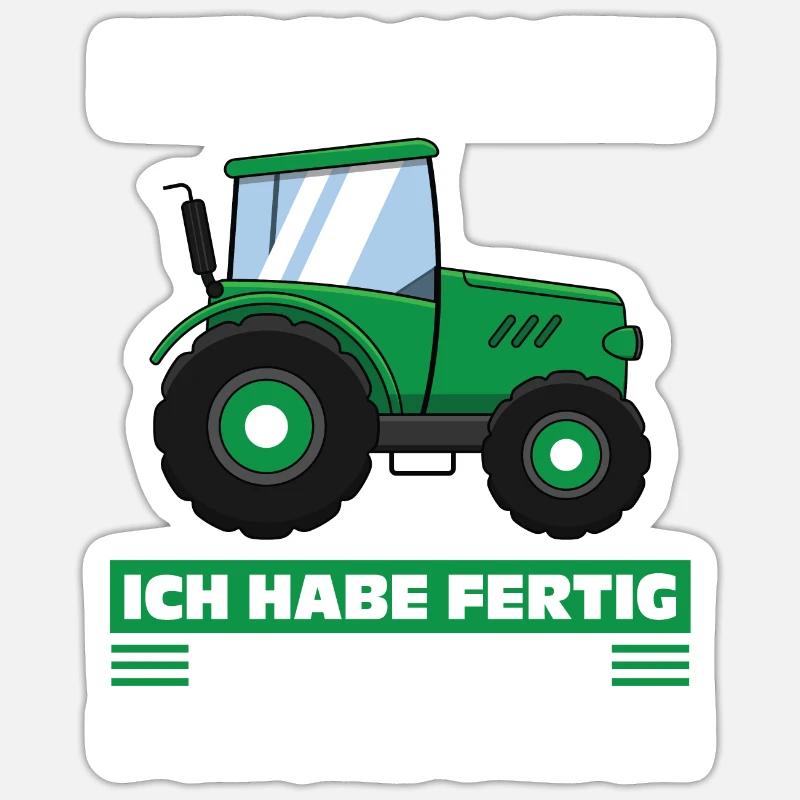 Kindergarten Traktor Kindergarten Abschluss - Sticker Größe S (10 x 10 cm) - Mattweiß