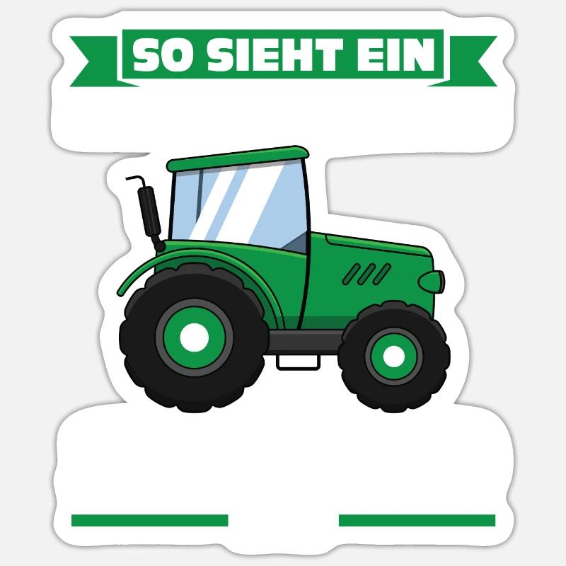 Schulkind Traktor Schulbeginn Geschenk - Sticker Größe S (10 x 10 cm) - Mattweiß