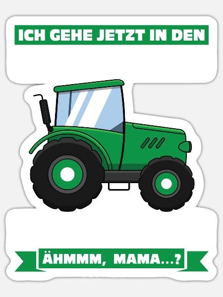 Kindergarten Traktor Kindergartenanfänger Geschenk - Sticker Größe S (10 x 10 cm) - Mattweiß