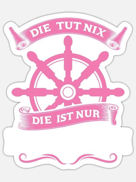 Kapitänin Boot Segelboot Geschenk - Sticker Größe S (10 x 10 cm) - Mattweiß