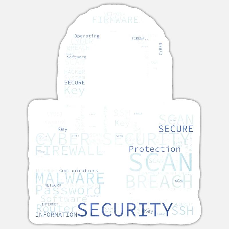 Cyber Security Wordcloud Padlock Sticker size S (10 x 10 cm)