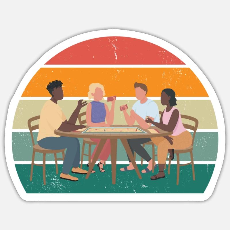 Jeu de société Jouer ensemble Jeu de société - Sticker taille S (10 x 10 cm) - blanc mat
