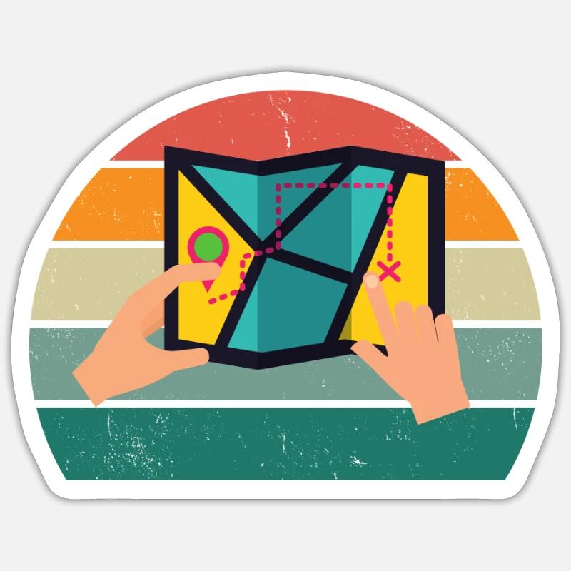 Geocaching Schatzsuche GPS verlorene Orte Suchen - Sticker Größe S (10 x 10 cm) - Mattweiß