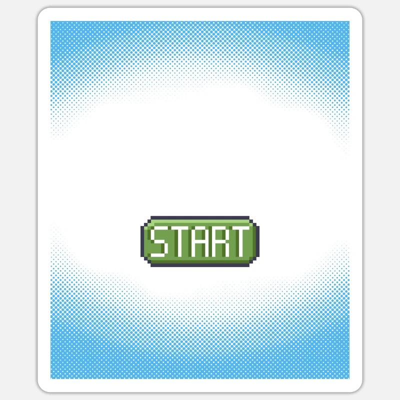 natation start pixel - Sticker taille S (10 x 10 cm) - blanc mat