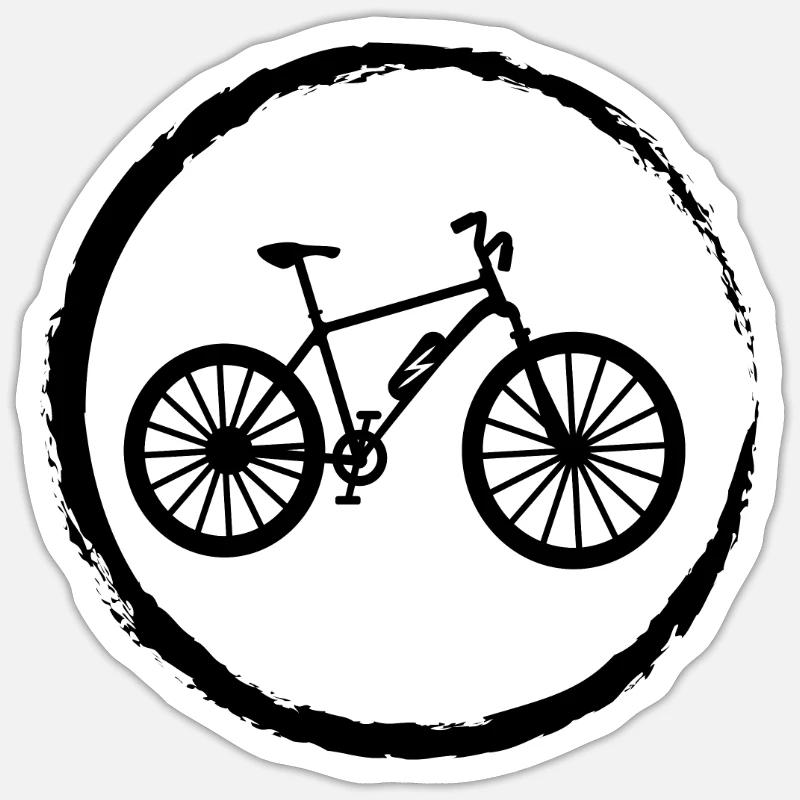 Cricle and ebike - - Sticker size S (10 x 10 cm) - white matte