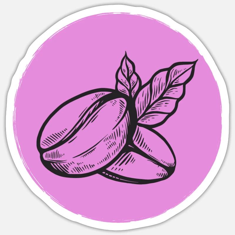 Café Grain de café - Sticker taille S (10 x 10 cm) - blanc mat