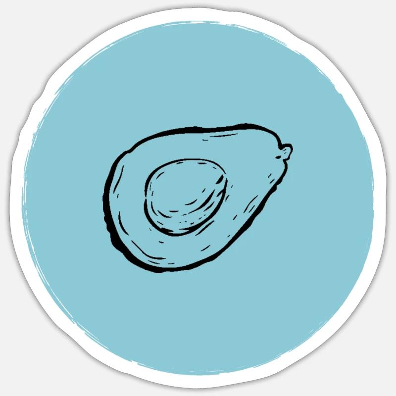 Avocat - Sticker taille S (10 x 10 cm) - blanc mat