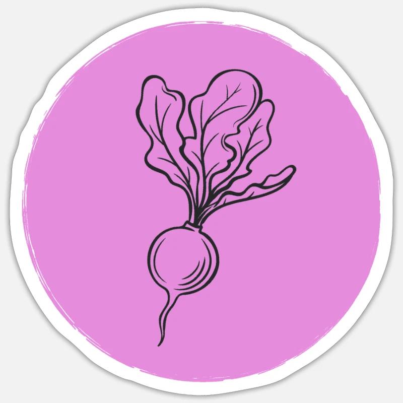 Radish - Sticker size S (10 x 10 cm) - white matte