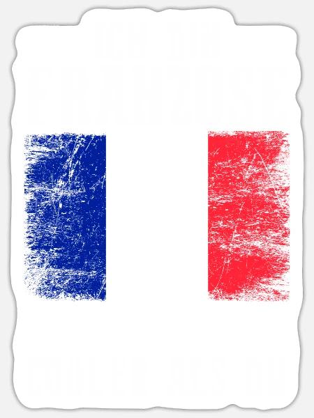 Frankreich Franzose Französisches - Sticker Größe S (10 x 10 cm) - Mattweiß