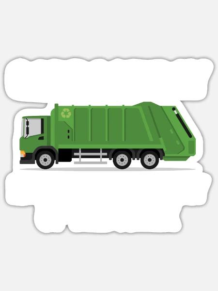 Müllmann Müllwagen - Sticker Größe S (10 x 10 cm) - Mattweiß