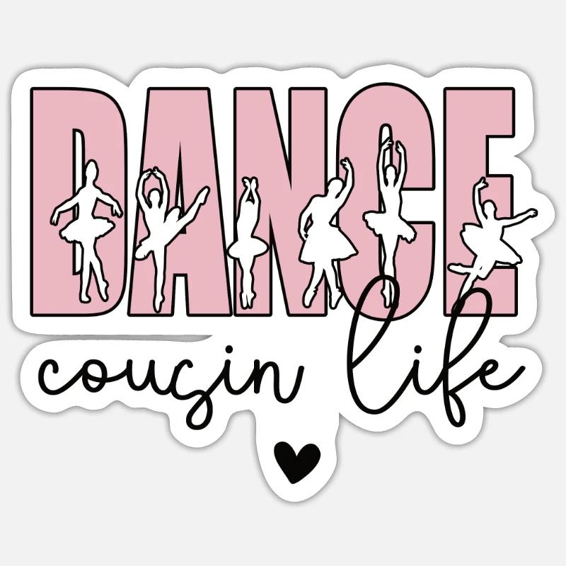 Fier danse Cousin de danseur Cousin danseur - Sticker taille S (10 x 10 cm) - blanc mat