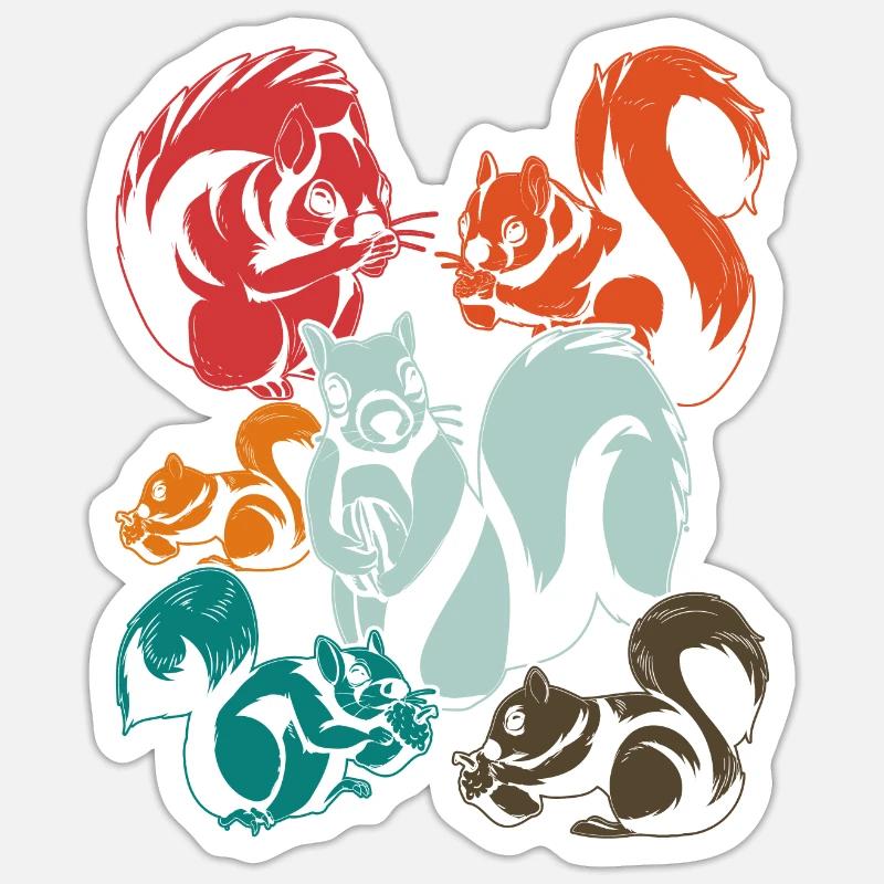 Scoiattolo - Sticker formato S (10 x 10 cm) - bianco opaco