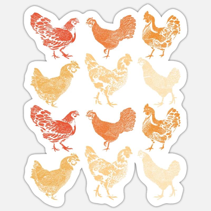 Poulet - Sticker taille S (10 x 10 cm) - blanc mat