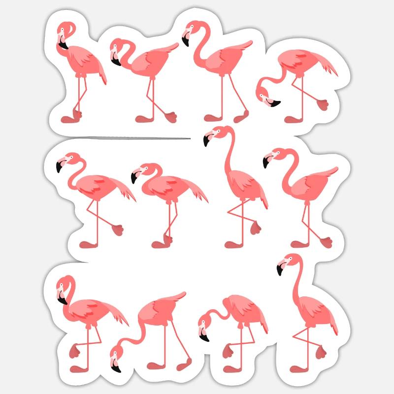 Flamingo - Sticker size S (10 x 10 cm) - white matte