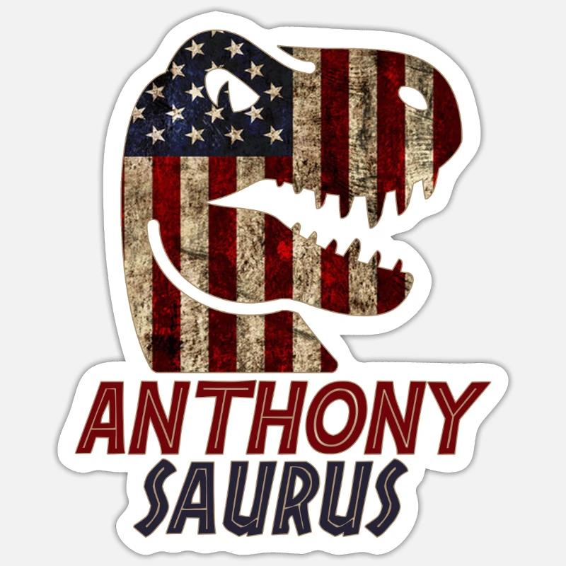 Patriotic Anthony Dinosaur Anthonysaurus Sticker size S (10 x 10 cm)