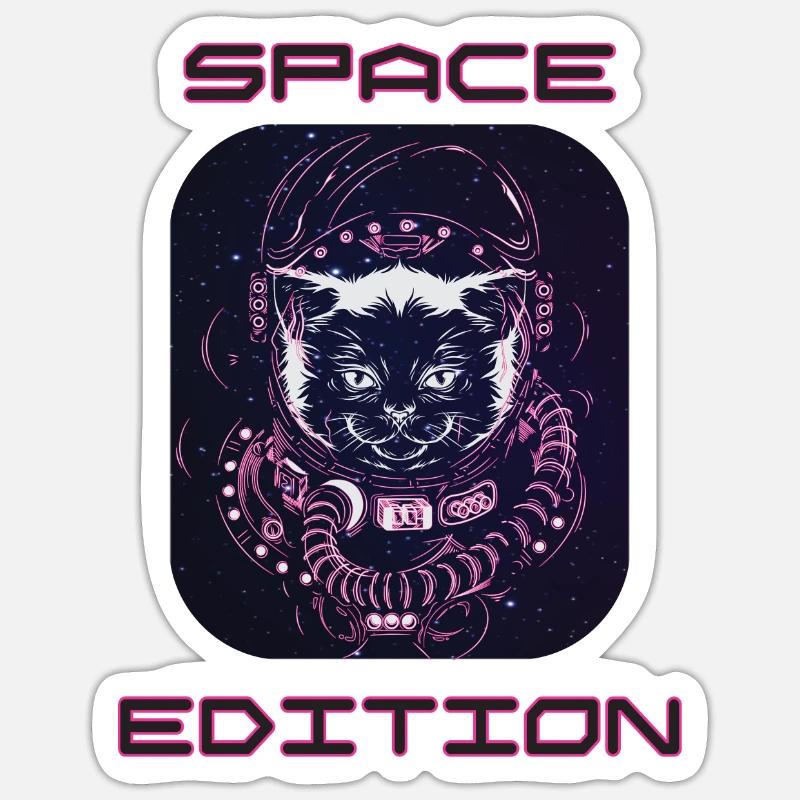 Space Cat Sticker size S (10 x 10 cm)