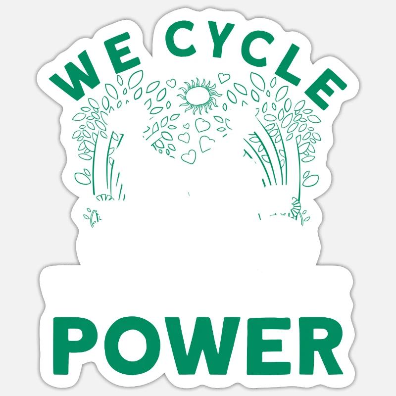 We Cycle With Double Power Tandem Bicycle Sticker Größe S (10 x 10 cm)