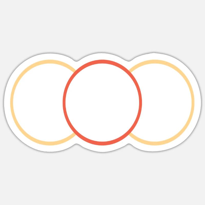 Kringel Gelb -Rot - Sticker Größe S (10 x 10 cm) - Mattweiß
