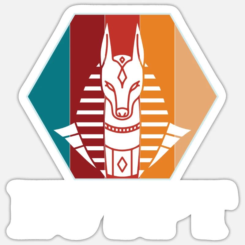 Anubis Ägypten Sphinx Gizeh Pyramide Sticker Größe S (10 x 10 cm)