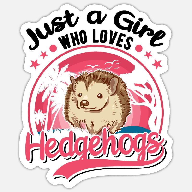 Igel Mädchen Stacheligel - Sticker Größe S (10 x 10 cm) - Mattweiß