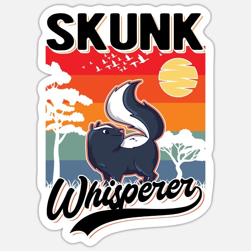 Stinktier Flüsterer Skunk Whisperer - Sticker size S (10 x 10 cm) - white matte