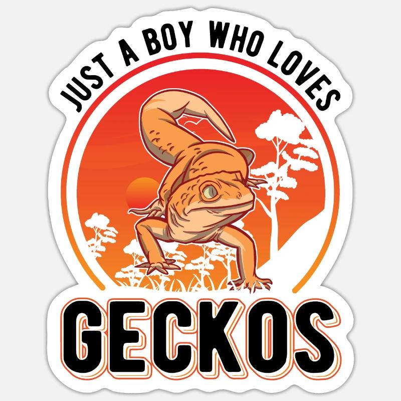 Gecko Junge Leopardengecko Sticker Größe S (10 x 10 cm)