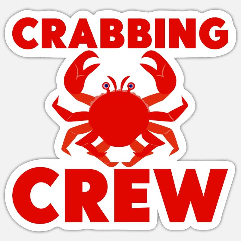 Équipage de crabe - Sticker taille S (10 x 10 cm) - blanc mat