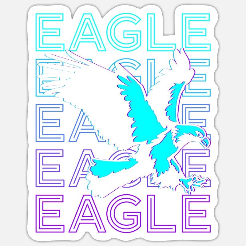 Eagle Retro Geschenk - Sticker Größe S (10 x 10 cm) - Mattweiß