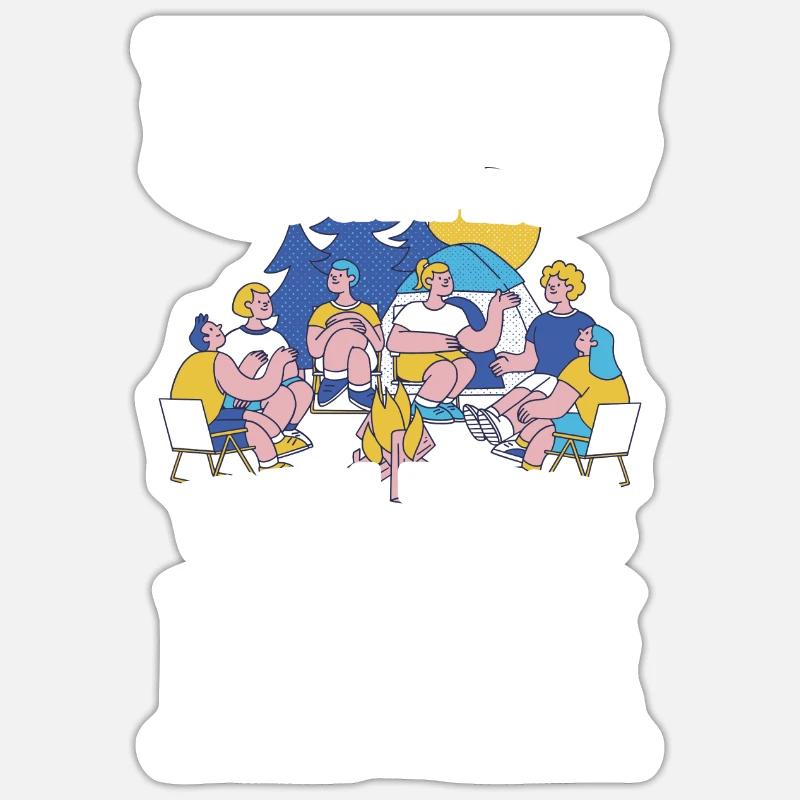Camping - Sticker Größe S (10 x 10 cm) - Mattweiß