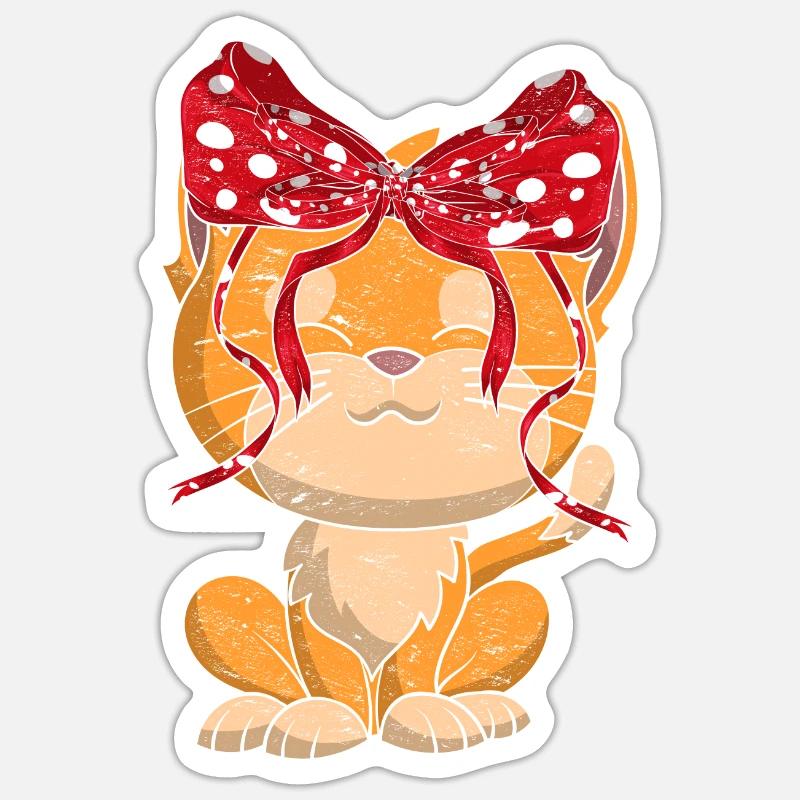 Chat - Sticker taille S (10 x 10 cm) - blanc mat