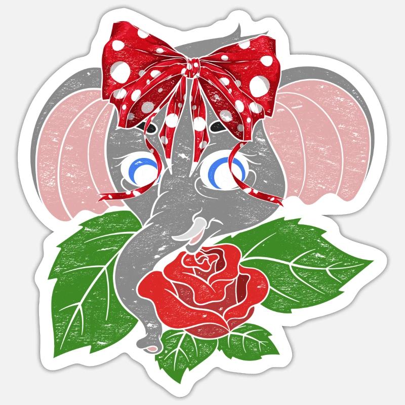 Éléphant - Sticker taille S (10 x 10 cm) - blanc mat
