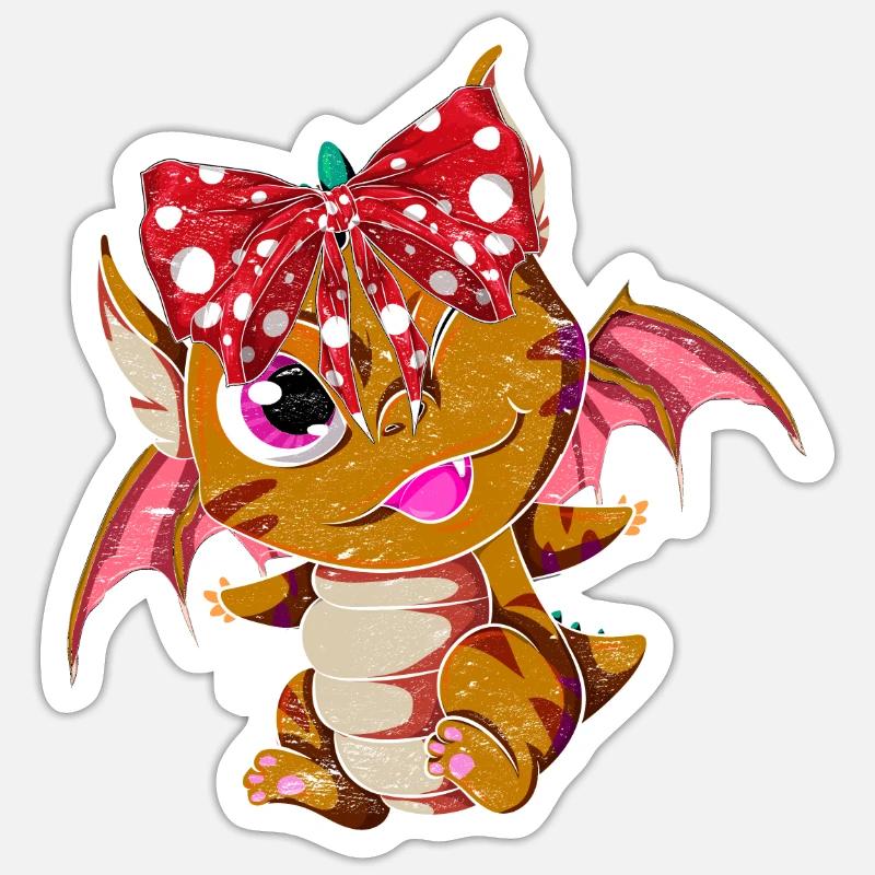 Dragon - Sticker taille S (10 x 10 cm) - blanc mat