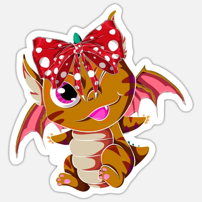 Dragon - Sticker taille S (10 x 10 cm) - blanc mat