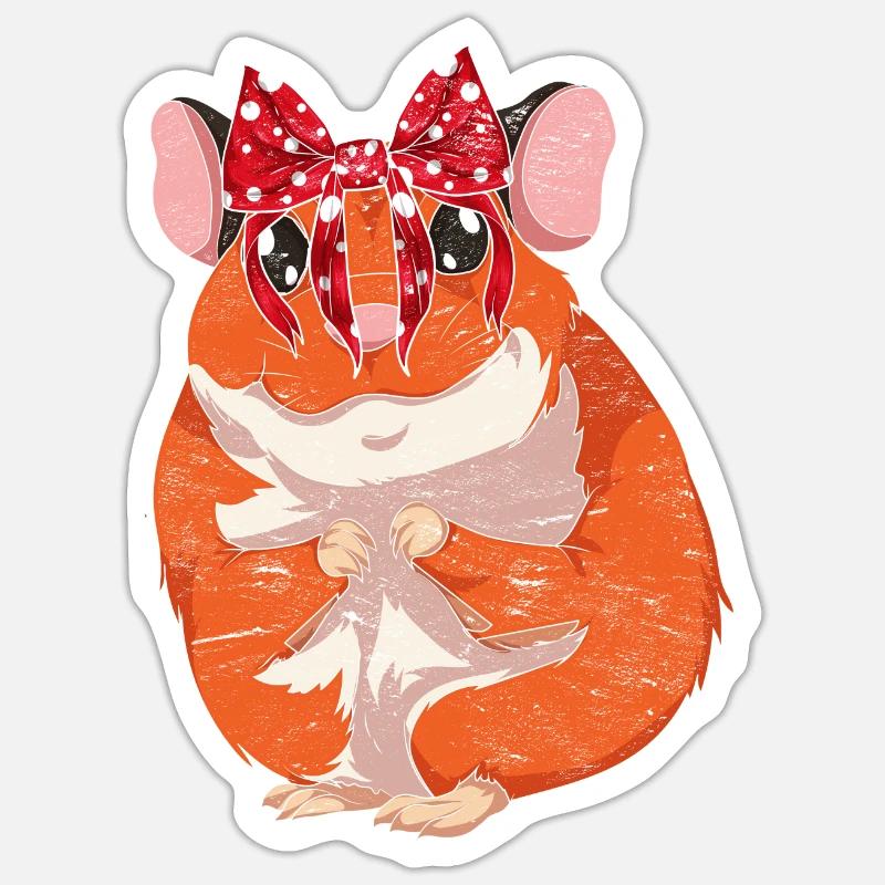 Hamster - Sticker taille S (10 x 10 cm) - blanc mat