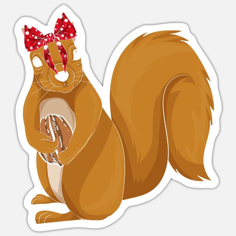 Eichhörnchen - Sticker Größe S (10 x 10 cm) - Mattweiß