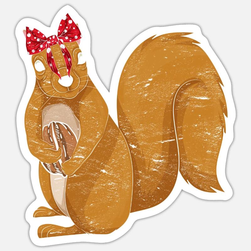 Écureuil - Sticker taille S (10 x 10 cm) - blanc mat