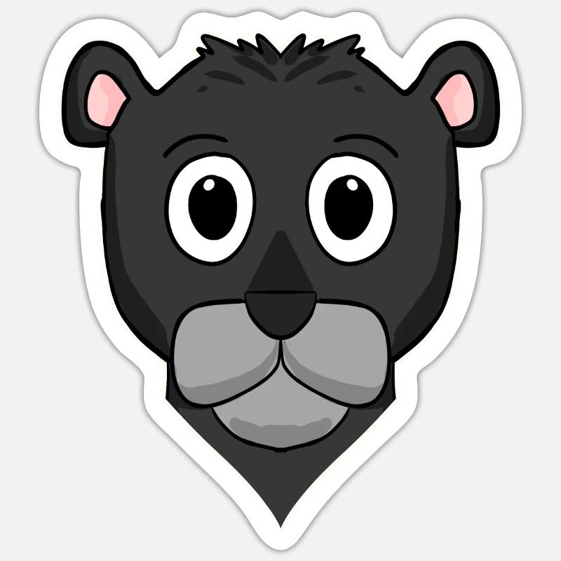 Panthère noire - Sticker taille S (10 x 10 cm) - blanc mat