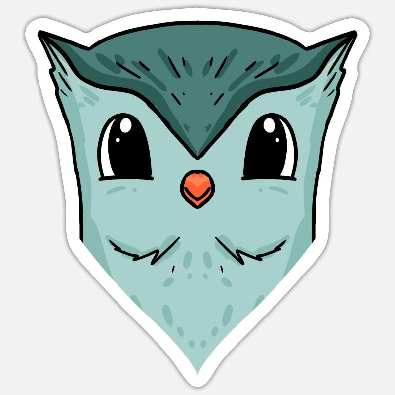Eule - Sticker Größe S (10 x 10 cm) - Mattweiß