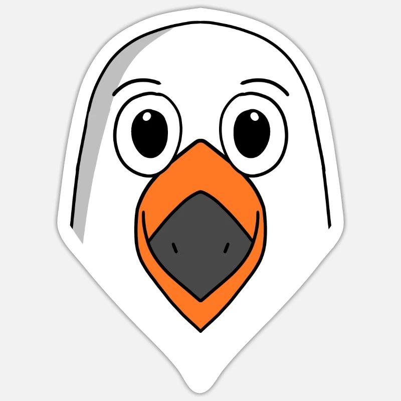 Möwe - Sticker Größe S (10 x 10 cm) - Mattweiß